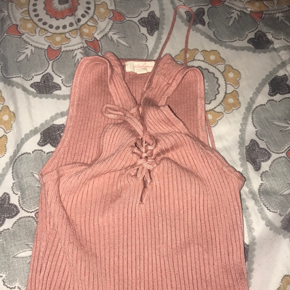 A pink long tight dress!
